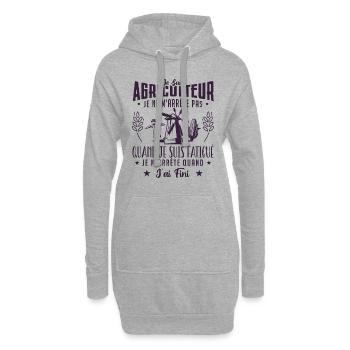 Je suis agriculteur | Agriculture | Ferme | Paysan - Sweat-shirt à capuche long Femme - gris chiné - Devant