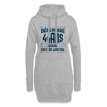 DÉCEMBRE 44 Ans | Édition limitée - Sweat-shirt à capuche long Femme - gris chiné - Devant