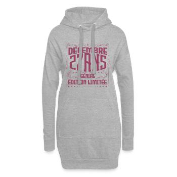 DÉCEMBRE 47 Ans | Édition limitée - Sweat-shirt à capuche long Femme - gris chiné - Devant