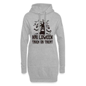 Halloween | Süßes oder Saures - Hoodie-Kleid - Grau meliert - Vorne