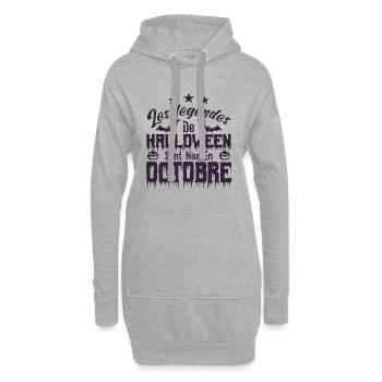 Les Légendes de halloween sont nés en octobre - Sweat-shirt à capuche long Femme - gris chiné - Devant