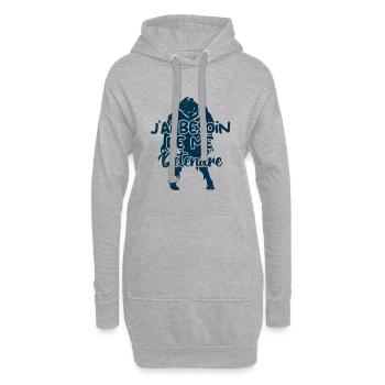 J’ai besoin de me détendre - Sweat-shirt à capuche long Femme - gris chiné - Devant