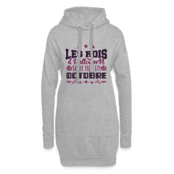 Les Rois D’halloween sont nés en octobre - Sweat-shirt à capuche long Femme - gris chiné - Devant