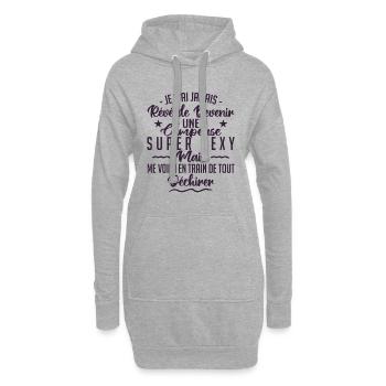Je n'ai jamais rêvé de devenir une campeuse sexy - Sweat-shirt à capuche long Femme - gris chiné - Devant