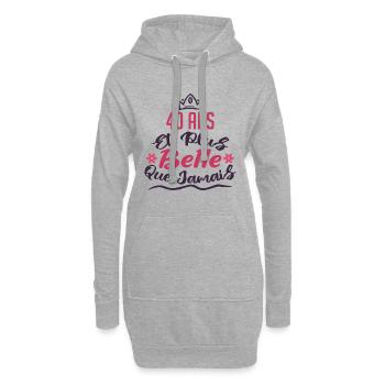 40 ans et plus belle que jamais - Sweat-shirt à capuche long Femme - gris chiné - Devant