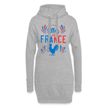 Allez La France | les champions - Sweat-shirt à capuche long Femme - gris chiné - Devant