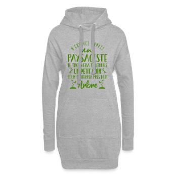 N'Énervez Jamais Un Paysagiste - Sweat-shirt à capuche long Femme - gris chiné - Devant