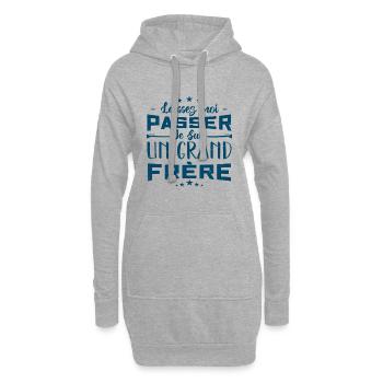 je suis grand-frère - Sweat-shirt à capuche long Femme - gris chiné - Devant