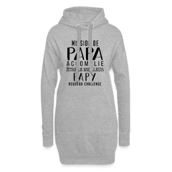 MISSION DE PAPA ACCOMPLIE - FUTUR PAPY - Sweat-shirt à capuche long Femme - gris chiné - Devant