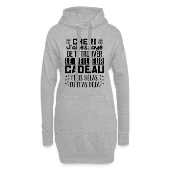 Chéri Saint Valentin Amour Couple | Humour - Sweat-shirt à capuche long Femme - gris chiné - Devant