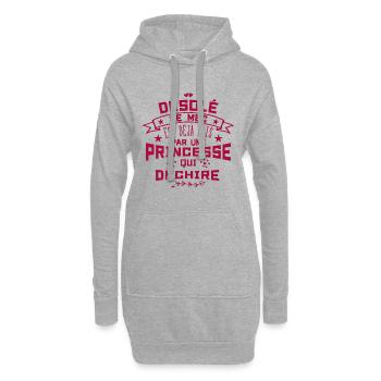 Désolé Ce Mec est déjà pris par une princesse - Sweat-shirt à capuche long Femme - gris chiné - Devant