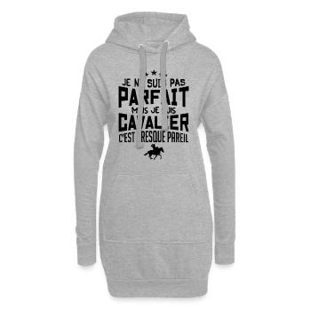Je ne suis pas parfait mais je suis cavalier - Sweat-shirt à capuche long Femme - gris chiné - Devant