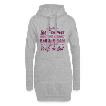 les meilleures femmes sont profs de SVT - Sweat-shirt à capuche long Femme - gris chiné - Devant