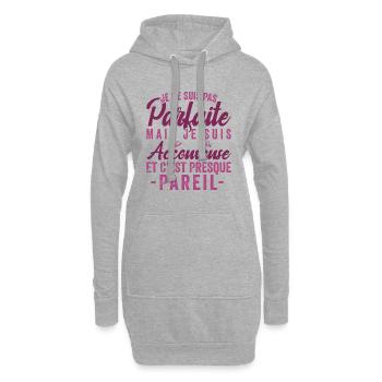 Je Ne Suis Pas Parfaite Mais Je Suis accouveuse - Sweat-shirt à capuche long Femme - gris chiné - Devant