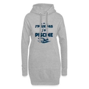 J'peux Pas J'ai Piscine - Sweat-shirt à capuche long Femme - gris chiné - Devant