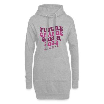 Future Grande Soeur 2023 Cadeau Annonce Grossessee - Sweat-shirt à capuche long Femme - gris chiné - Devant