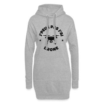 j'peux pas j'ai drone drones - Sweat-shirt à capuche long Femme - gris chiné - Devant