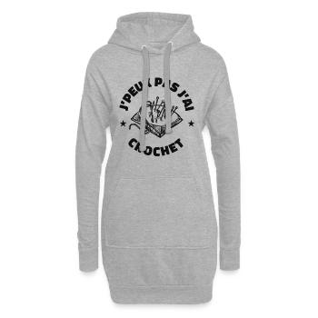 j'peux pas j'ai crochet humour couture - Sweat-shirt à capuche long Femme - gris chiné - Devant