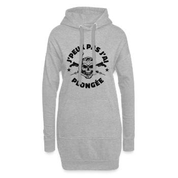 JE PEUX PAS J'AI PLONGÉE - Sweat-shirt à capuche long Femme - gris chiné - Devant