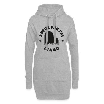 J'peux Pas J'ai Piano - Sweat-shirt à capuche long Femme - gris chiné - Devant