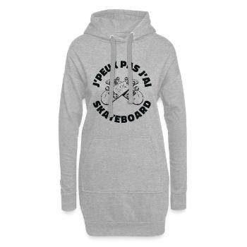 J'peux Pas J'ai Skateboard - Sweat-shirt à capuche long Femme - gris chiné - Devant
