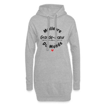 Meilleure grande sœur - Sweat-shirt à capuche long Femme - gris chiné - Devant