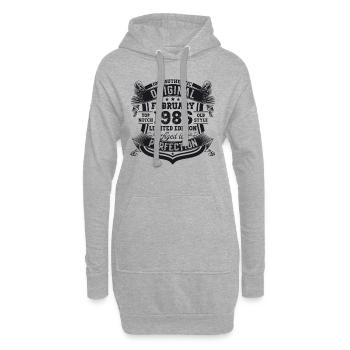 Cadeau d’anniversaire original février 1986 - Sweat-shirt à capuche long Femme - gris chiné - Devant