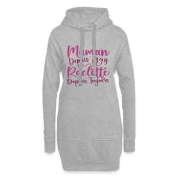 Maman depuis 1999 Raclette depuis toujours, Cadeau - Sweat-shirt à capuche long Femme - gris chiné - Devant