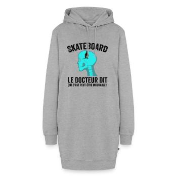 Skateboard Humour Skate Skateboarding Skating - Sweat-shirt à capuche long Femme - gris chiné - Devant