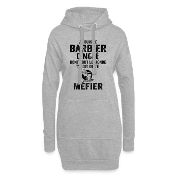 Coiffeur Barbier, Métier Coiffure, Barbe, Cadeau - Sweat-shirt à capuche long Femme - gris chiné - Devant