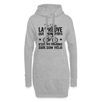 Papa cycliste cyclisme Bébé Nourrisson Naissance - Sweat-shirt à capuche long Femme - gris chiné - Devant