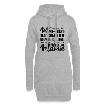 Mission Maman Accomplie | Future Meilleure Mamie - Sweat-shirt à capuche long Femme - gris chiné - Devant