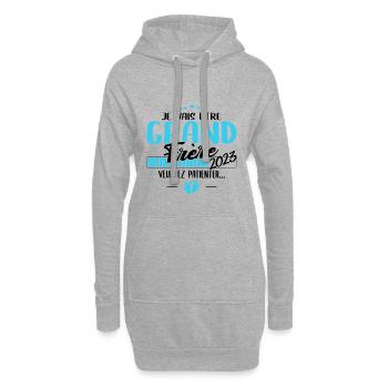 Je Vais Être Grand Frère 2023 | futur Grand Frère - Sweat-shirt à capuche long Femme - gris chiné - Devant