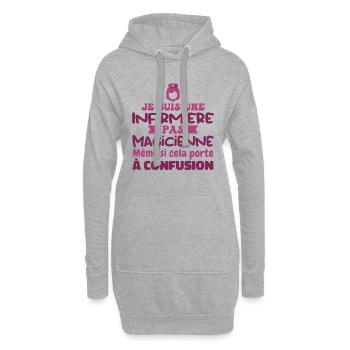Infirmière pas Magicienne | Infirmière Humour - Sweat-shirt à capuche long Femme - gris chiné - Devant