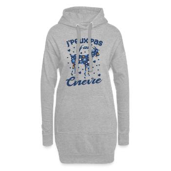 Je peux pas j'ai chèvre cadeau chèvres - Sweat-shirt à capuche long Femme - gris chiné - Devant