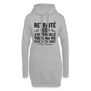 Retraité 2024 J'ai Travaillé Toute Ma Vie | Cadeau - Sweat-shirt à capuche long Femme - gris chiné - Devant