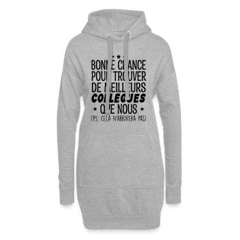 Collègues Cadeau Départ Retraite Humour Collègue - Sweat-shirt à capuche long Femme - gris chiné - Devant