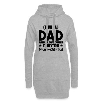 J’adore les jeux de mots | Hommes | Blague de Papa - Sweat-shirt à capuche long Femme - gris chiné - Devant