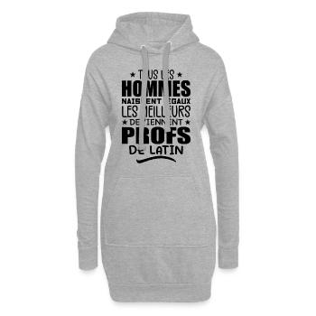Les Meilleurs Hommes Deviennent Profs De Latin - Sweat-shirt à capuche long Femme - gris chiné - Devant
