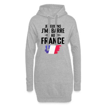 Je Peux Pas J'me Barre Au France - Sweat-shirt à capuche long Femme - gris chiné - Devant