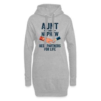 Aunt & Nephew Best Partners For Life - Sweat-shirt à capuche long Femme - gris chiné - Devant