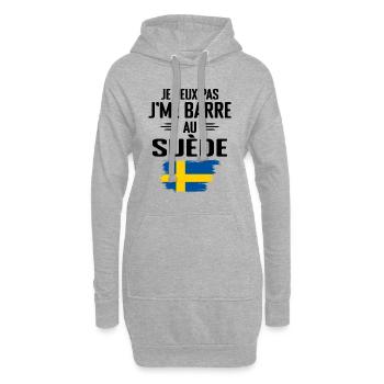 Je Peux Pas J'me Barre Au Suède - Sweat-shirt à capuche long Femme - gris chiné - Devant