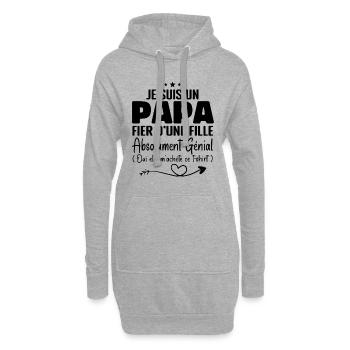 Je Suis Un Papa Fier D'une Fille - Père et Fils - Sweat-shirt à capuche long Femme - gris chiné - Devant
