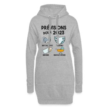 Prévisions pour 2023 Humour Futur Papa pour 2023 - Sweat-shirt à capuche long Femme - gris chiné - Devant
