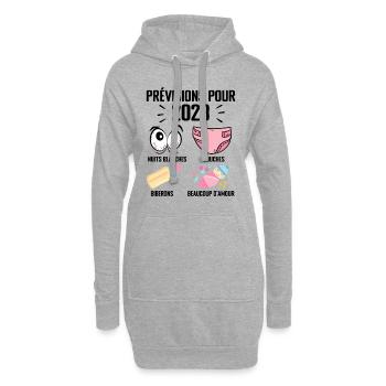 Prévisions pour 2023 Humour Futur Papa pour 2023 - Sweat-shirt à capuche long Femme - gris chiné - Devant