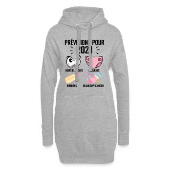 Prévisions pour 2024 Humour Futur Papa pour 2024 - Sweat-shirt à capuche long Femme - gris chiné - Devant