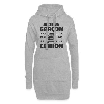 Enfant Camion - Sweat-shirt à capuche long Femme - gris chiné - Devant