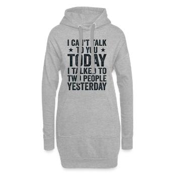 Ich kann heute nicht mit dir reden Lustiges faules introvertiertes T-Shirt - Hoodie-Kleid - Grau meliert - Vorne