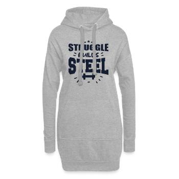 Struggle Builds Steel Motivational & Inspirational - Sweat-shirt à capuche long Femme - gris chiné - Devant