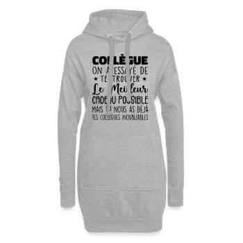 Mes Collègues Sont Inoubliables Et Extra - Sweat-shirt à capuche long Femme - gris chiné - Devant